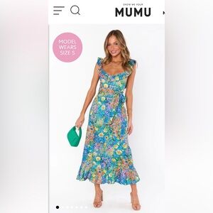 Alexis Floral Blue Midi Dress